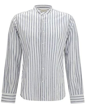 Brooksfield Blue Cotton Pattern Shirt