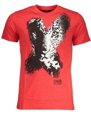 Roberto Cavalli Cotton T-Shirt - Red