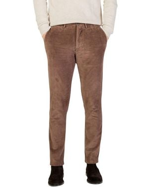 Borghese Brown Cotton Casual Trousers