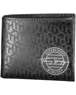 Tommy Hilfiger Black Leather Wallet - Grey