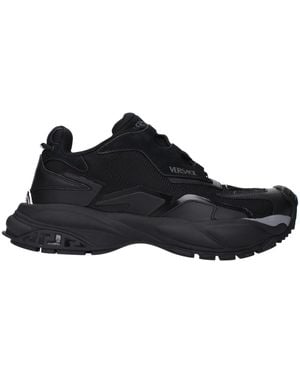 Versace Fabric Chunky Trainers - Black