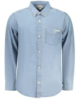 Calvin Klein Azzurro Cotton Men's Shirt - Blue