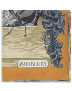 Burberry Multicolour Silk Scarf - Blue