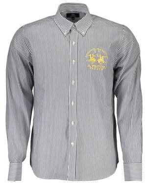 La Martina Blue Cotton Shirt - Grey