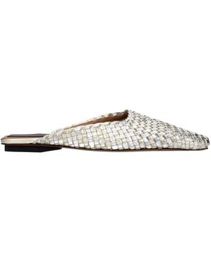 Stella McCartney Gray Leather Slippers - Natural