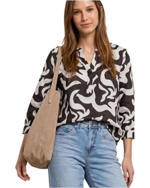 Street One Brown Linen Blouse - Multicolour