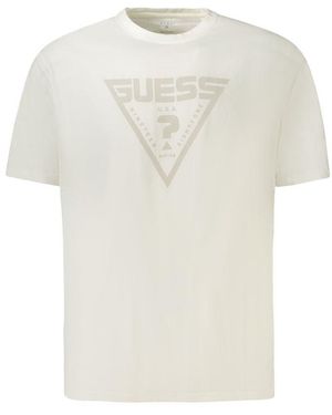 Guess White Cotton Men T