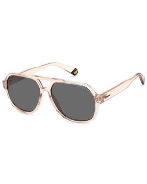 Polaroid Pink Resin Sunglasses - Metallic
