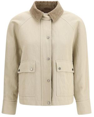 Brunello Cucinelli Beige Cotton Coat - Natural