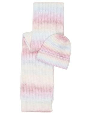 Pieces Multicolor Marabou Beanie - Pink