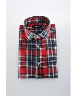Baldinini Multicolour Cotton Men Shirt - Red