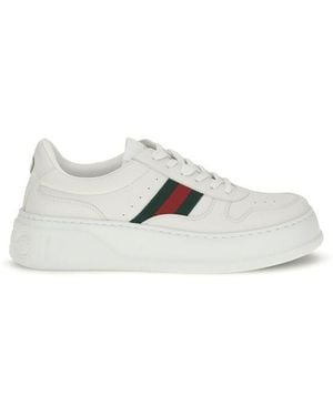 Gucci White Calf Leather Bos Taurus Chunky Sneakers