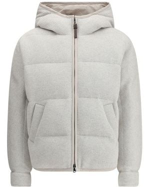 Brunello Cucinelli Lurex Down Jacket - Gray
