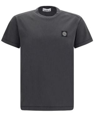 Stone Island Grey Cotton T - Black