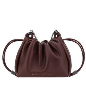 Brunello Cucinelli Bucket Mellow Mini Shoulder Bag - Brown