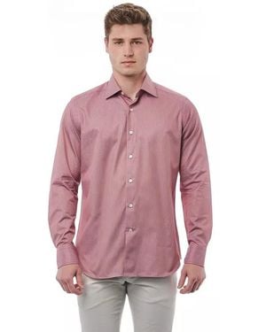 Bagutta Elegant Cotton Italian Collar Shirt - Pink