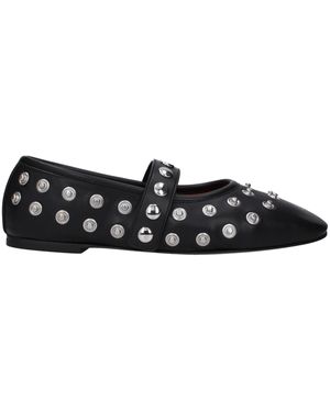 Stella McCartney Black Leather Ballet Flats