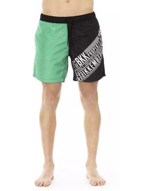 Bikkembergs Elegant Swim Shorts With Side Print - Green