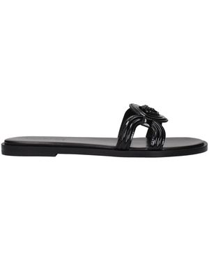 Versace Slippers And Clogs Patent - Black