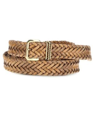 Etro Beige Calf Leather Bos Taurus Regular Belt - Natural