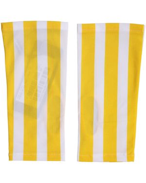 Dolce & Gabbana Yellow White Nylon Fingerless Wrist Length Gloves