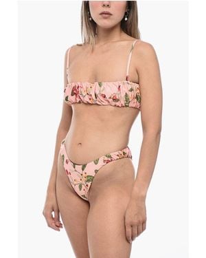 Agua Bendita Gathe Eneldo Frutal Bikini Set With Bandeau Top - Pink