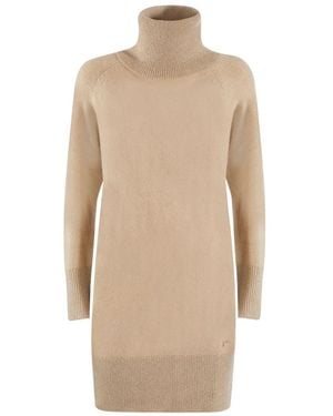 Yes-Zee Beige Viscose Dress - Natural