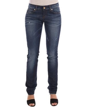 John Galliano Blue Wash Cotton Stretch Skinny Low Jeans