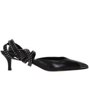 Isabel Marant Black Leather High Heel Court Shoes