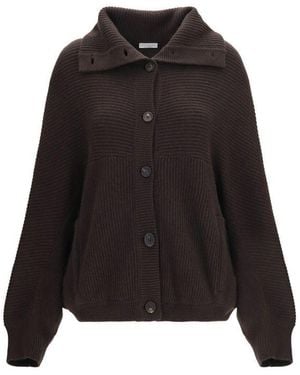 Brunello Cucinelli Brown Cashmere Cardigan - Black