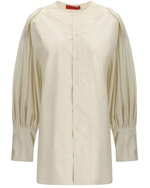THE LATEST Cher Poplin Fermo Shirt - Natural
