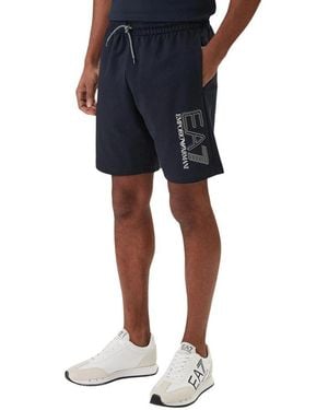 EA7 Blue Cotton Bermuda Shorts