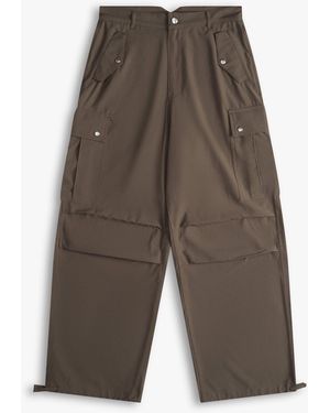 Rhude Olive Linen Cargo Pants - Gray