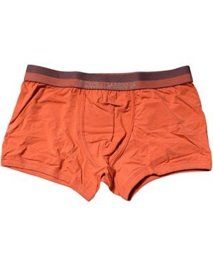 Dolce & Gabbana Orange Cotton Regular Boxer Brief Underwear