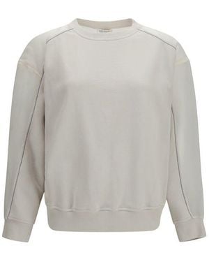 Brunello Cucinelli White Cotton Sweatshirt - Grey