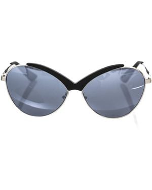 Frankie Morello Chic Butterfly-Shaped Metal Sunglasses - Blue