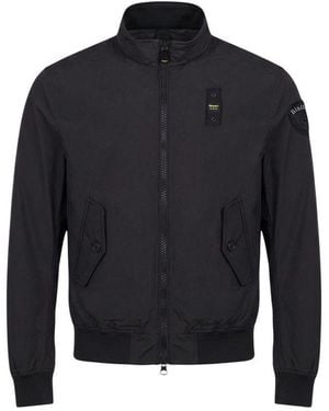 Blauer Polyamide Bomber - Blue