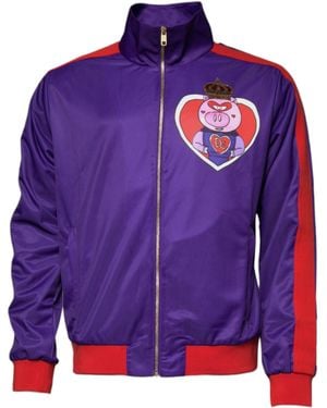 Dolce & Gabbana Pig Print Track Jacket - Blue