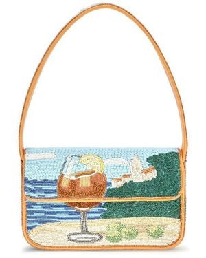 STAUD Multicolor Rayon Shoulder Bag - Blue
