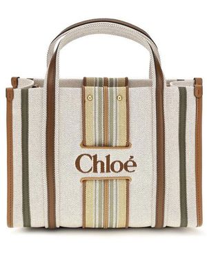 Chloé Beige Cotton Shoulder Bag - Metallic