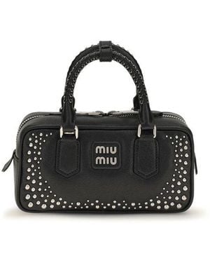 Miu Miu Black Calf Leather Bos Taurus Shoulder Bag