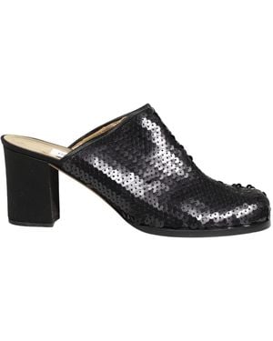 Dolce & Gabbana Sequined Mules Shoes Leather - Black