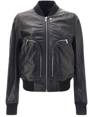 Rick Owens Bauhaus Flight Leather Jacket - Black