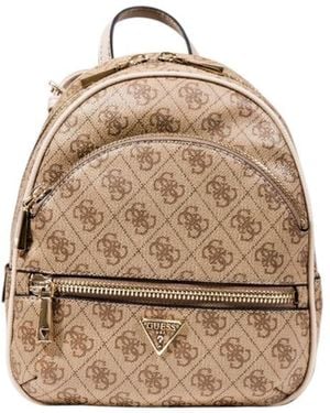 Guess Beige Polyethylene Backpack - Natural