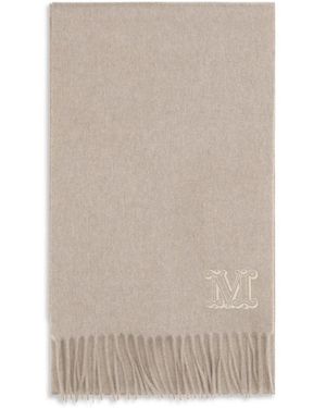 Max Mara Beige Cashmere Scarf - Natural