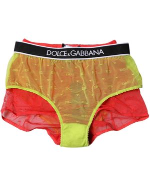 Dolce & Gabbana Tulle Mid Waist Panty Underwear - Red