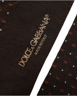 Dolce & Gabbana Burgundy Polka Dot Over The Calf Accessory Socks - Black