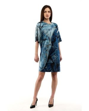 Moschino Multicolour Viscose Casual Dress - Blue