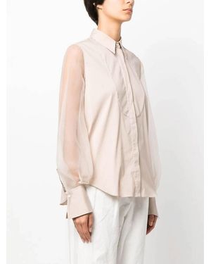 Brunello Cucinelli Pink Cotton Blouse - Natural