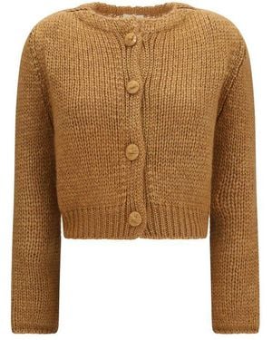 forte_forte Brown Silk Cardigan
